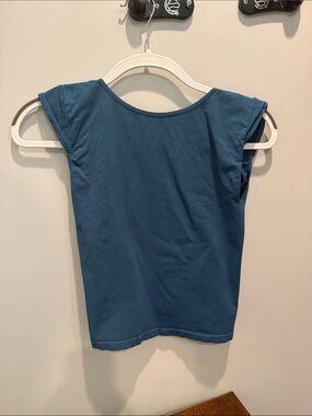 Free People Blue Cap-Sleeve Tee